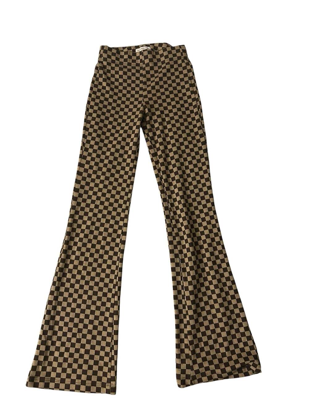 Urban Outfitters Bryn Pull-On Checkerboard Flare Pants